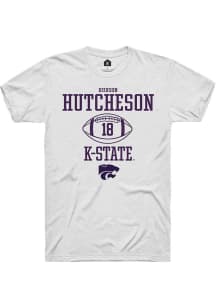 Hudson Hutcheson  K-State Wildcats White Rally NIL Sport Icon Short Sleeve T Shirt