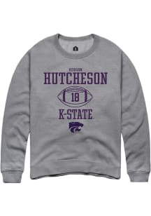 Hudson Hutcheson  Rally K-State Wildcats Mens Graphite NIL Sport Icon Long Sleeve Crew Sweatshirt