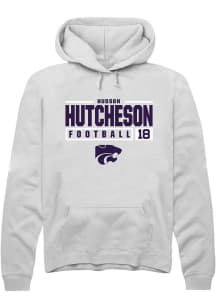 Hudson Hutcheson  Rally K-State Wildcats Mens White NIL Stacked Box Long Sleeve Hoodie