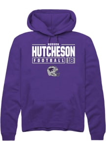 Hudson Hutcheson  Rally K-State Wildcats Mens Purple NIL Stacked Box Long Sleeve Hoodie