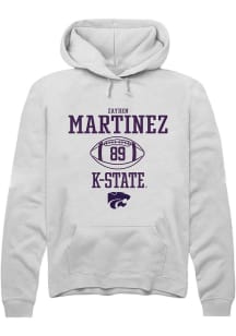Zayden Martinez  Rally K-State Wildcats Mens White NIL Sport Icon Long Sleeve Hoodie