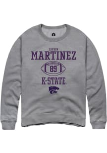 Zayden Martinez  Rally K-State Wildcats Mens Graphite NIL Sport Icon Long Sleeve Crew Sweatshirt