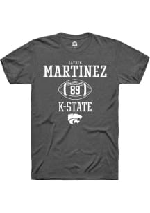 Zayden Martinez  K-State Wildcats Dark Grey Rally NIL Sport Icon Short Sleeve T Shirt