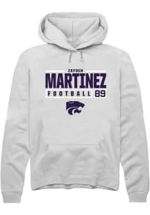 Zayden Martinez  Rally K-State Wildcats Mens White NIL Stacked Box Long Sleeve Hoodie