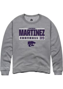 Zayden Martinez  Rally K-State Wildcats Mens Graphite NIL Stacked Box Long Sleeve Crew Sweatshirt