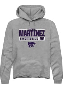 Zayden Martinez  Rally K-State Wildcats Mens Graphite NIL Stacked Box Long Sleeve Hoodie