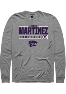 Zayden Martinez  K-State Wildcats Graphite Rally NIL Stacked Box Long Sleeve T Shirt