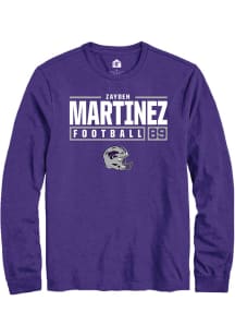 Zayden Martinez  K-State Wildcats Purple Rally NIL Stacked Box Long Sleeve T Shirt
