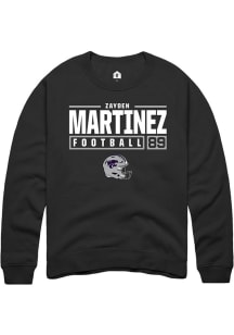 Zayden Martinez  Rally K-State Wildcats Mens Black NIL Stacked Box Long Sleeve Crew Sweatshirt