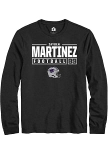 Zayden Martinez  K-State Wildcats Black Rally NIL Stacked Box Long Sleeve T Shirt