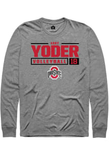Abby Yoder  Ohio State Buckeyes Graphite Rally NIL Stacked Box Long Sleeve T Shirt