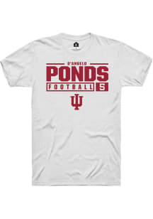 D’Angelo Ponds  Indiana Hoosiers White Rally NIL Stacked Box Short Sleeve T Shirt