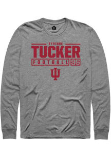 Tyrique Tucker  Indiana Hoosiers Graphite Rally NIL Stacked Box Long Sleeve T Shirt