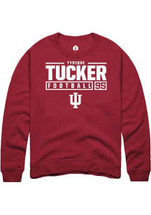 Tyrique Tucker  Rally Indiana Hoosiers Mens Red NIL Stacked Box Long Sleeve Crew Sweatshirt
