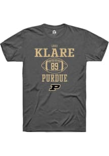 Luke Klare  Purdue Boilermakers Dark Grey Rally NIL Sport Icon Short Sleeve T Shirt