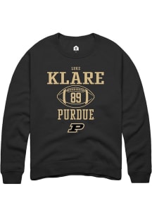 Luke Klare  Rally Purdue Boilermakers Mens Black NIL Sport Icon Long Sleeve Crew Sweatshirt