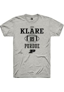 Luke Klare  Purdue Boilermakers Ash Rally NIL Sport Icon Short Sleeve T Shirt
