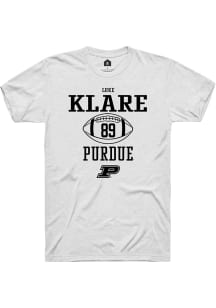 Luke Klare  Purdue Boilermakers White Rally NIL Sport Icon Short Sleeve T Shirt