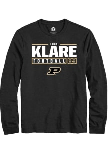 Luke Klare  Purdue Boilermakers Black Rally NIL Stacked Box Long Sleeve T Shirt