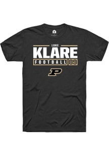 Luke Klare  Purdue Boilermakers Black Rally NIL Stacked Box Short Sleeve T Shirt