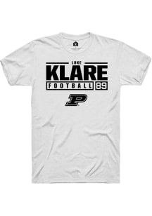 Luke Klare  Purdue Boilermakers White Rally NIL Stacked Box Short Sleeve T Shirt