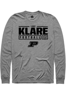 Luke Klare  Purdue Boilermakers Graphite Rally NIL Stacked Box Long Sleeve T Shirt