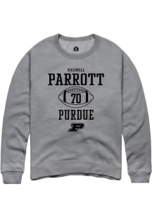 Maxwell Parrott  Rally Purdue Boilermakers Mens Graphite NIL Sport Icon Long Sleeve Crew Sweatshir..