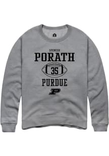 Spencer Porath  Rally Purdue Boilermakers Mens Graphite NIL Sport Icon Long Sleeve Crew Sweatshirt