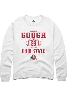 Glorien Gough  Rally Ohio State Buckeyes Mens White NIL Sport Icon Long Sleeve Crew Sweatshirt