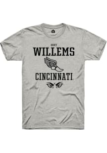 Orry Willems  Cincinnati Bearcats Ash Rally NIL Sport Icon Short Sleeve T Shirt