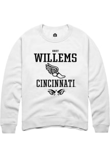 Orry Willems  Rally Cincinnati Bearcats Mens White NIL Sport Icon Long Sleeve Crew Sweatshirt