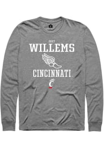 Orry Willems  Cincinnati Bearcats Graphite Rally NIL Sport Icon Long Sleeve T Shirt