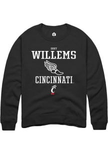 Orry Willems  Rally Cincinnati Bearcats Mens Black NIL Sport Icon Long Sleeve Crew Sweatshirt