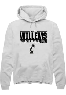 Orry Willems  Rally Cincinnati Bearcats Mens White NIL Stacked Box Long Sleeve Hoodie
