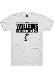 Orry Willems  Cincinnati Bearcats White Rally NIL Stacked Box Short Sleeve T Shirt