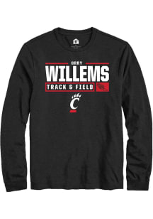 Orry Willems  Cincinnati Bearcats Black Rally NIL Stacked Box Long Sleeve T Shirt