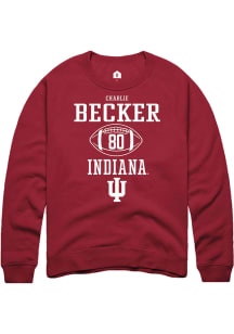 Charlie Becker  Rally Indiana Hoosiers Mens Red NIL Sport Icon Long Sleeve Crew Sweatshirt