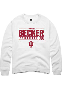 Charlie Becker  Rally Indiana Hoosiers Mens White NIL Stacked Box Long Sleeve Crew Sweatshirt