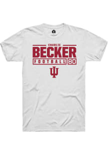 Charlie Becker  Indiana Hoosiers White Rally NIL Stacked Box Short Sleeve T Shirt