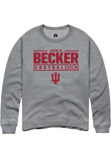 Charlie Becker  Rally Indiana Hoosiers Mens Graphite NIL Stacked Box Long Sleeve Crew Sweatshirt