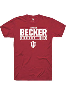 Charlie Becker  Indiana Hoosiers Red Rally NIL Stacked Box Short Sleeve T Shirt
