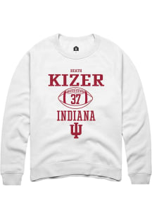 Heath Kizer  Rally Indiana Hoosiers Mens White NIL Sport Icon Long Sleeve Crew Sweatshirt