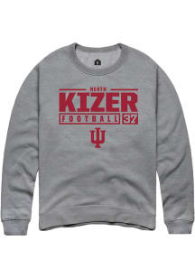 Heath Kizer  Rally Indiana Hoosiers Mens Graphite NIL Stacked Box Long Sleeve Crew Sweatshirt