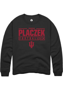 Joshua Placzek  Rally Indiana Hoosiers Mens Black NIL Stacked Box Long Sleeve Crew Sweatshirt