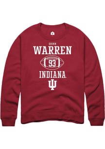 Quinn Warren  Rally Indiana Hoosiers Mens Red NIL Sport Icon Long Sleeve Crew Sweatshirt