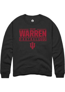 Quinn Warren  Rally Indiana Hoosiers Mens Black NIL Stacked Box Long Sleeve Crew Sweatshirt