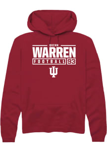 Quinn Warren  Rally Indiana Hoosiers Mens Red NIL Stacked Box Long Sleeve Hoodie