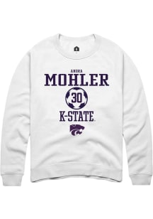 Andra Mohler  Rally K-State Wildcats Mens White NIL Sport Icon Long Sleeve Crew Sweatshirt