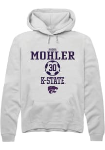 Andra Mohler  Rally K-State Wildcats Mens White NIL Sport Icon Long Sleeve Hoodie