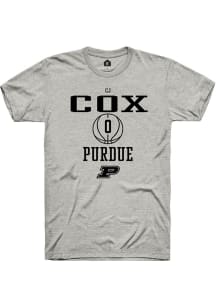 CJ Cox  Purdue Boilermakers Ash Rally NIL Sport Icon Short Sleeve T Shirt